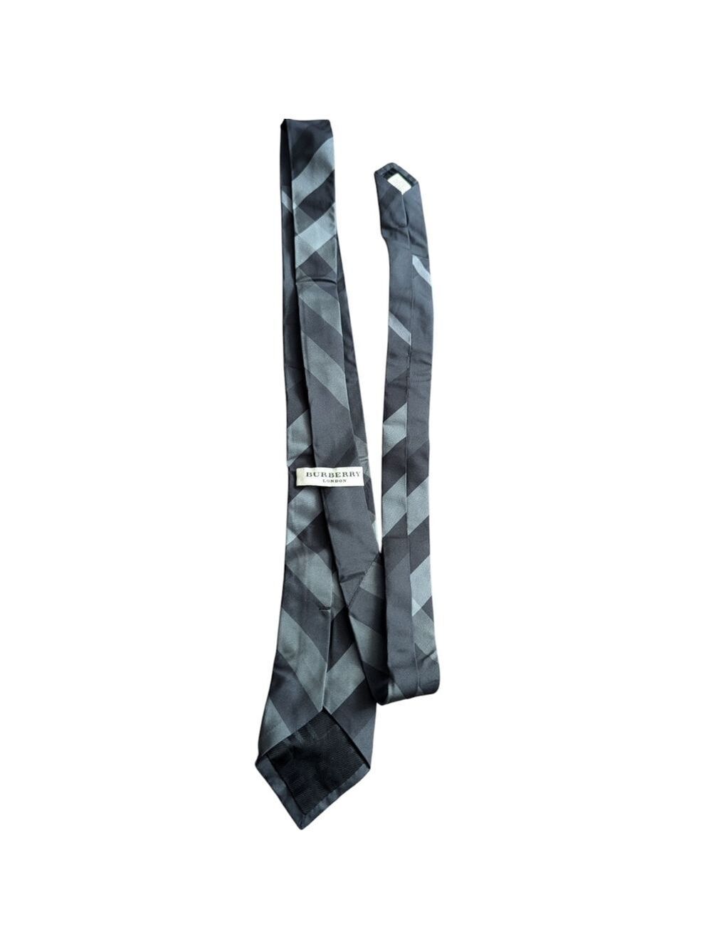 Burberry Gray Striped Silk Tie